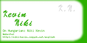 kevin niki business card